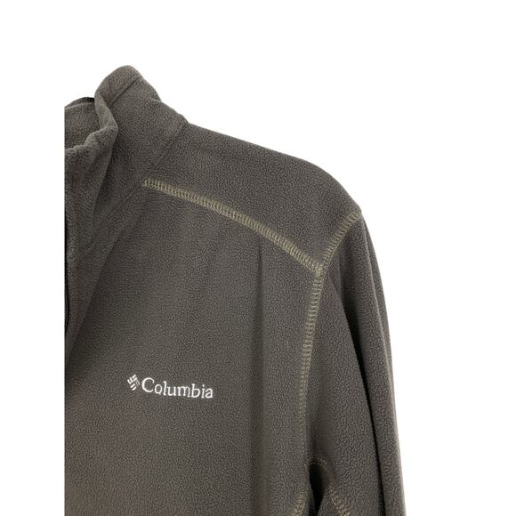 Columbia 1/4 Zip Pullover Fleece Sweatshirt Mens Size Medium Dark Gray - Picture 2 of 6